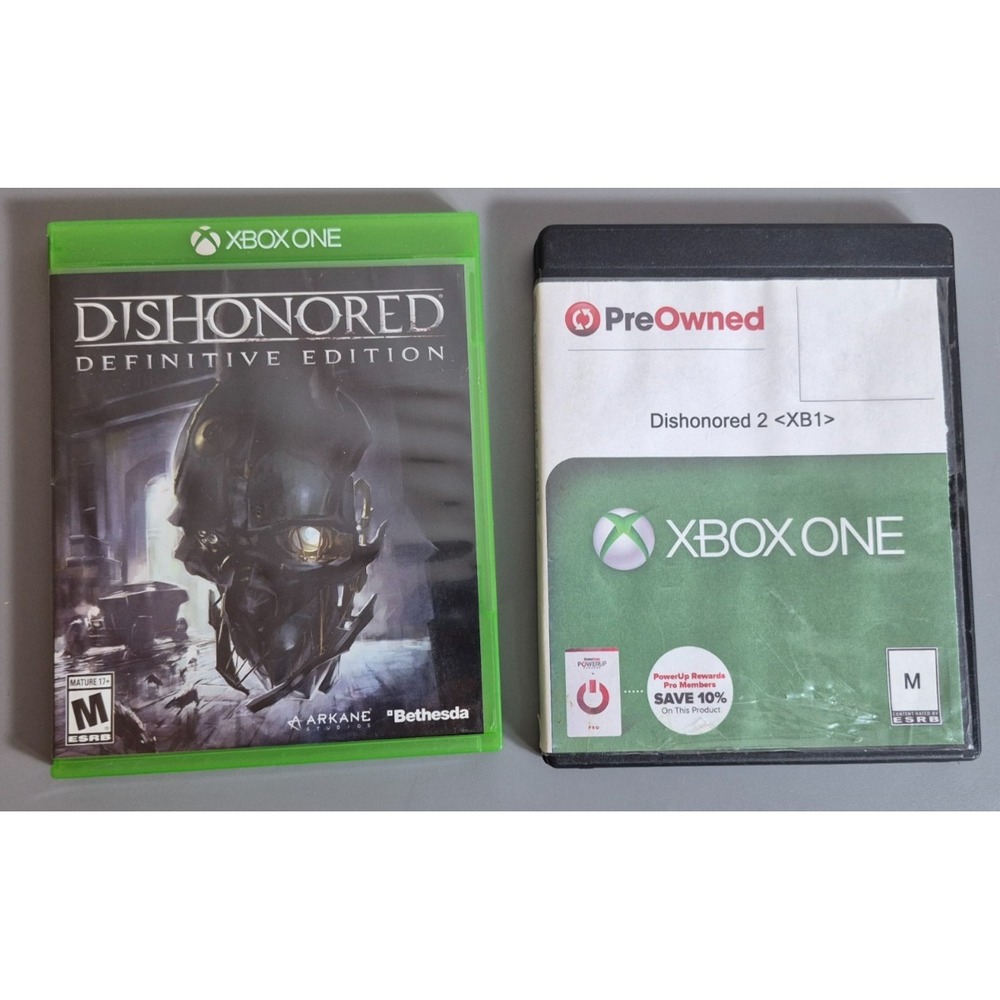 Xbox One Video Game Lot Dishonored 1 Definitive Edition and Dishonored 2